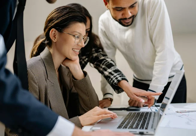 people working in an office